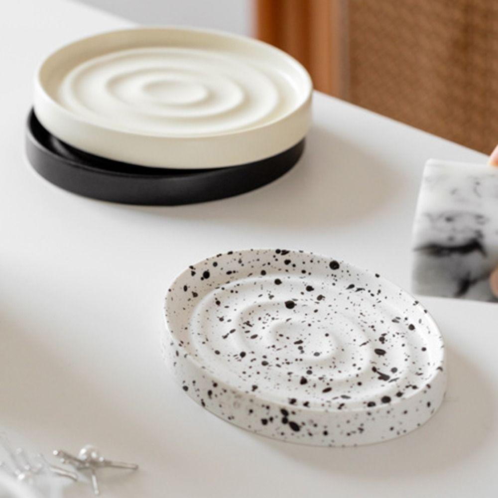 Simple Oval Soap Box Nordic Sink Surface Shelf Ceramic Soap Dish Decoration Accessories