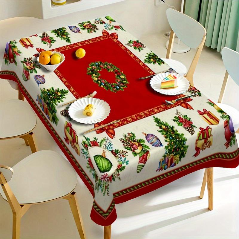 Față de masă rezistentă la apă cu tema de Crăciun Decor pentru petreceri Balon pentru brad de Crăciun Fețe de masă dreptunghiulare Decor de masă Decoratiuni de Craciun 2025