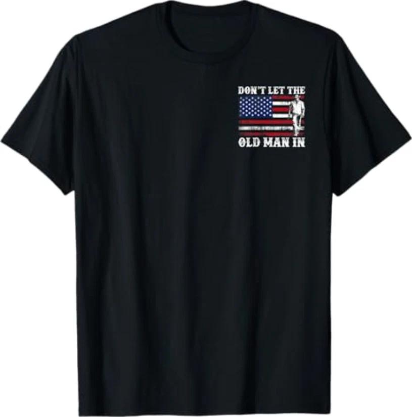 Retro Don t Let The Old Man in Cowboy US Flag S