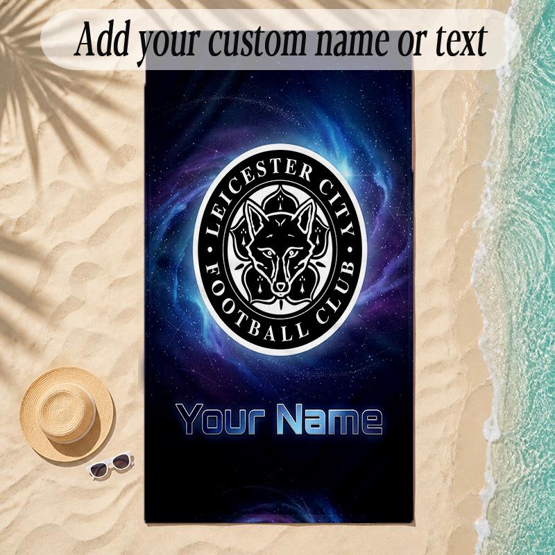 Beach TowelLeicester City Custom Name Text Personalized Soft Towel for Beach Pool Indoor Home Decor Gift