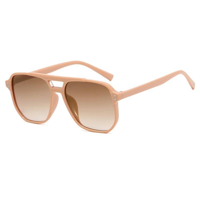 Double Bridge Rivet Oversized Square Sunglasses Women Vintage Brand Designer Sun Glasses Fashion Big Frame Cool Female