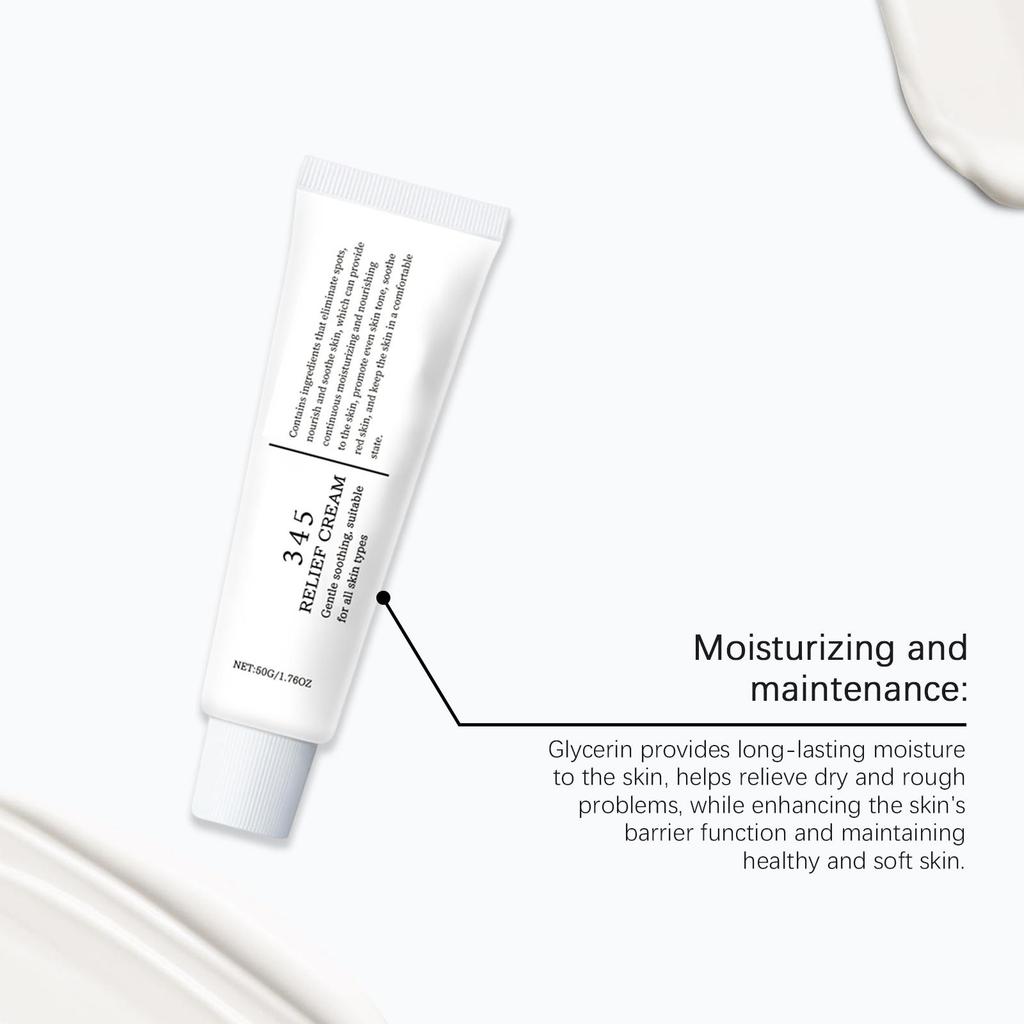 345 Relief Cream Reduce Redness Soothing Care Face Lifting Brightening Even Skin Tone Tone Beauty Moisturizing Smooth Cream 50g