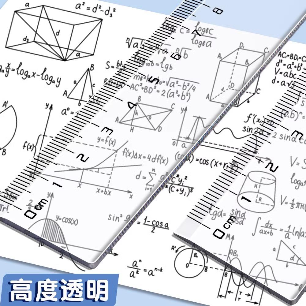 M&G Transparent Ruler with Wavy Line Straight Ruler for Students Functional Grid Ruler 15/20/30cm Long Ruler Children Plastic Ru