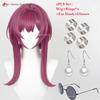 43cm Kafka Cosplay Wig Rose Purple Kafka Anime Wigs With Ponytail Clip Heat Resistant Synthetic Hair Halloween Wig + Wig Cap