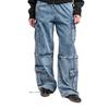 Adidas Originals Casual Loose Striped Mid-Rise Two-In-One Jeans Women jeans KQ6479