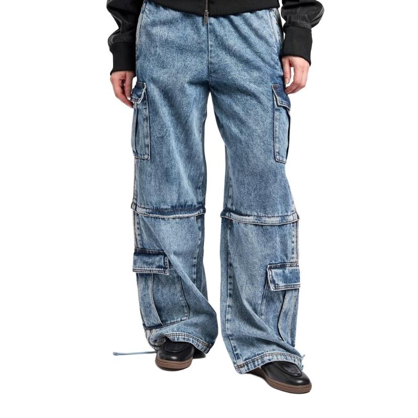 Adidas Originals Casual Loose Striped Mid-Rise Two-In-One Jeans Women jeans KQ6479