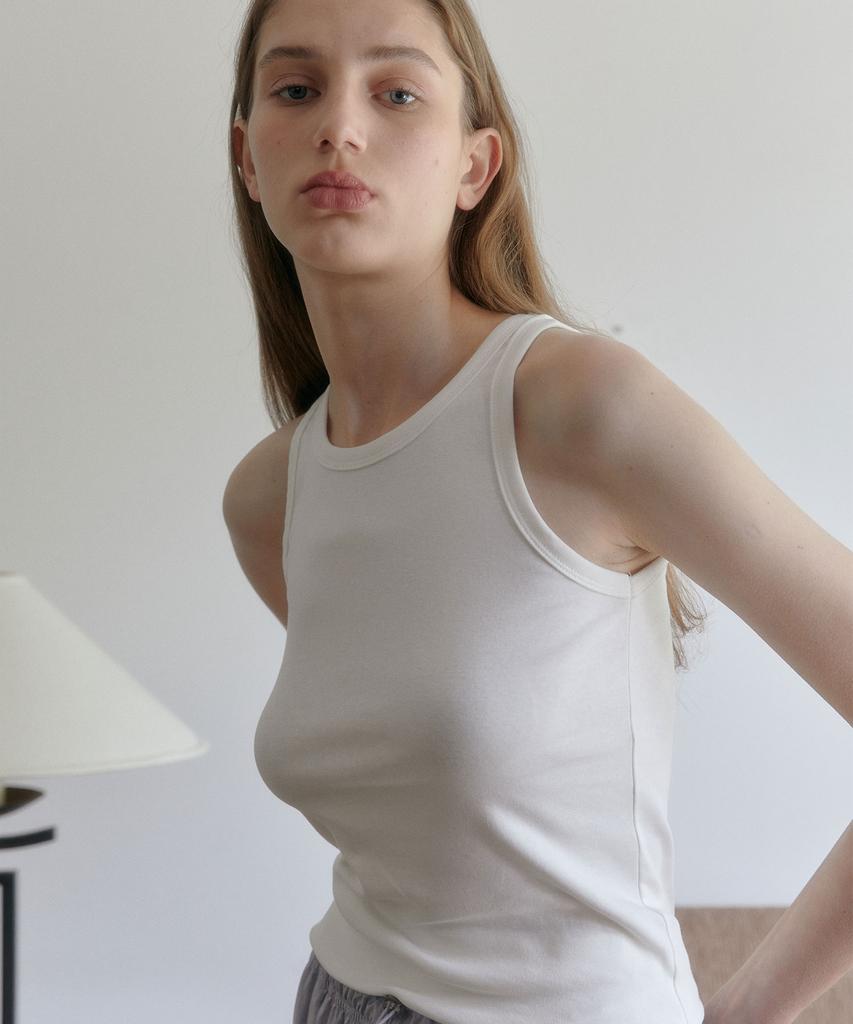 38COMEONCOMMON Round Rib Sleeveless (White)