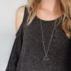 Fashion Personality Geometric Long Sweater Chain Women, Vintage Hollow Triangle Pendant Necklace