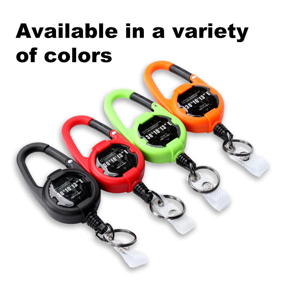 Stretchable Keychain with Elastic Pull Cord  Easy-to-open Snap  Anti-loss Feature  Extended Cord  High Resilience  Easy-to-open Keychain