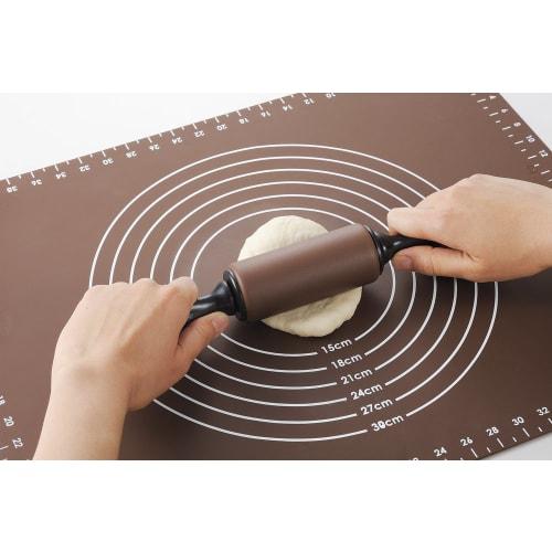 Yoshikawa Home Bakery Club Silicone Mat, 50 X 40 Cm, with Graduations, Non-Slip, Easy Dough Release, Foldable for Storage, Bread Mat, SJ1455