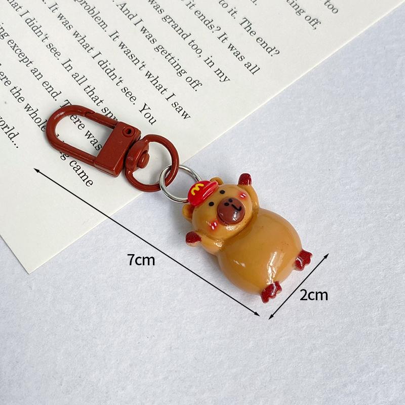 1-10pcs Capybara Keychains Bag Phone Pendant Kapibala Animal Hanging Pendants Men Women Cute Keyring Party Guest Jewelry Gift