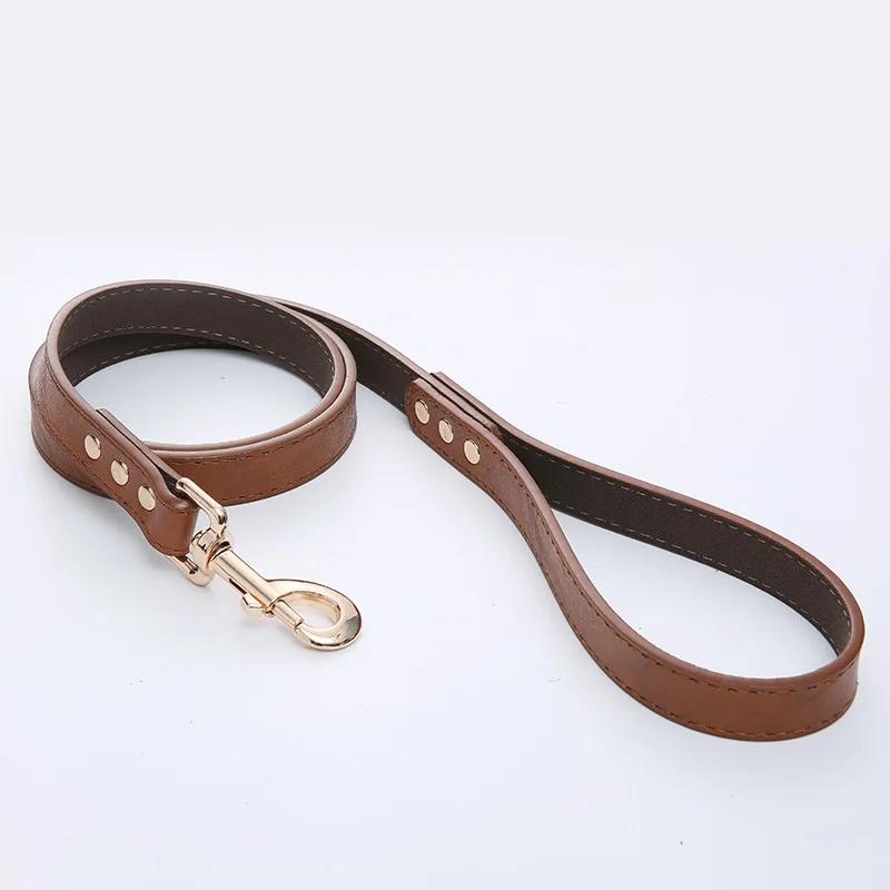 

Поводок для собак, кожаный поводок, 120 см, поводки для бега и ходьбы, тренировочный ремень для маленьких, средних и больших собак, товары для животных 1.3 x 120cm коричневый