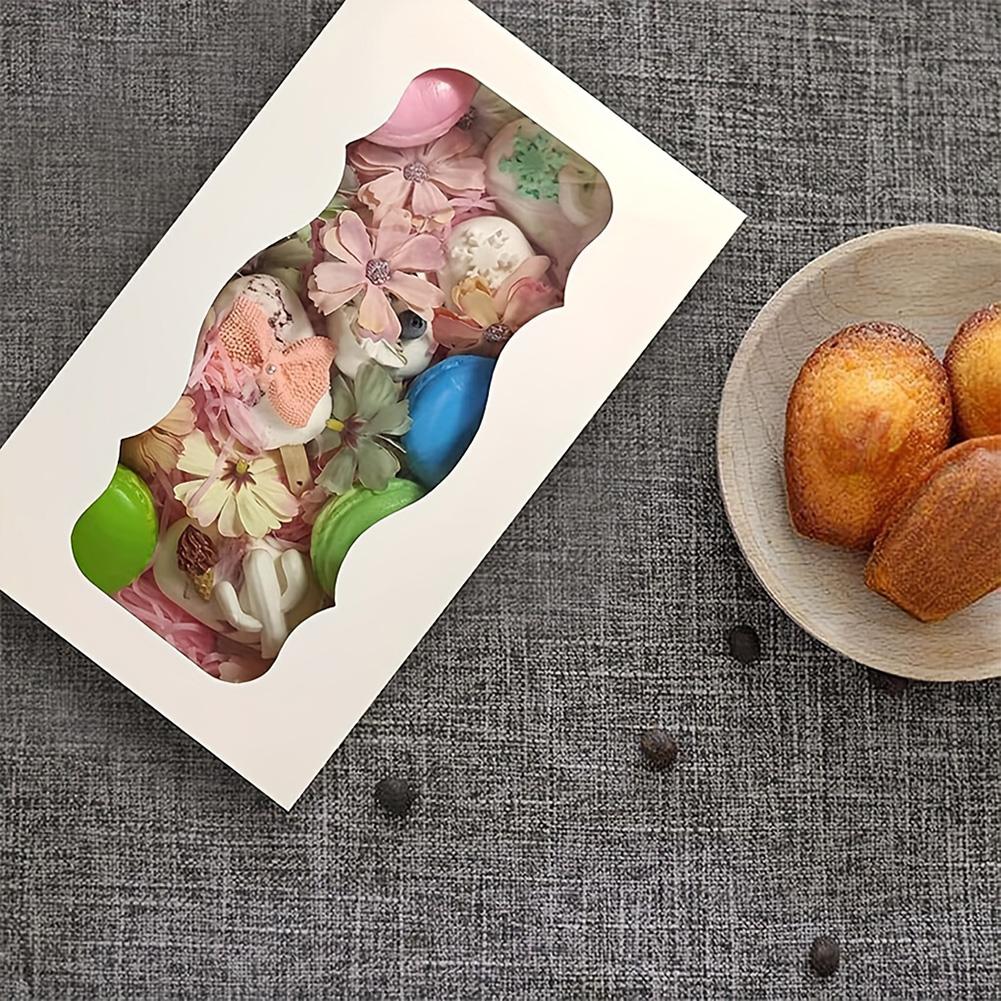 30 Pieces Kraft Bakery Box with Window Bakery Candy Box Treat Dessert Box for Pastry Biscuit Macaron Pie Candy Donuts