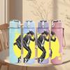1PC Dancing Singer Silhouette 750ml Color Plastic Sports Water Bottle Leakproof Flip Straw Lid Suitable for Sports Office Home Use