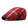Unisex Colorful Plaid Berets Thin Button Adjustable Newsboy Caps Breathable Soft Flat Caps for Men Women