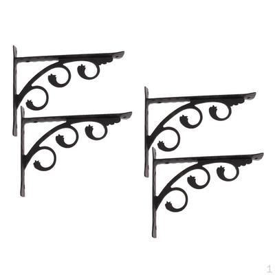 8x European L Shaped Wall Mounted Shelf Bracket Metal Hanging Holder 15x12cm , 4pcs