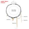 Personality Design Irregularity Beaded Heart Pendant Necklaces for Women Charm Punk Long Tassel Chokers Retro Jewelry Accessory