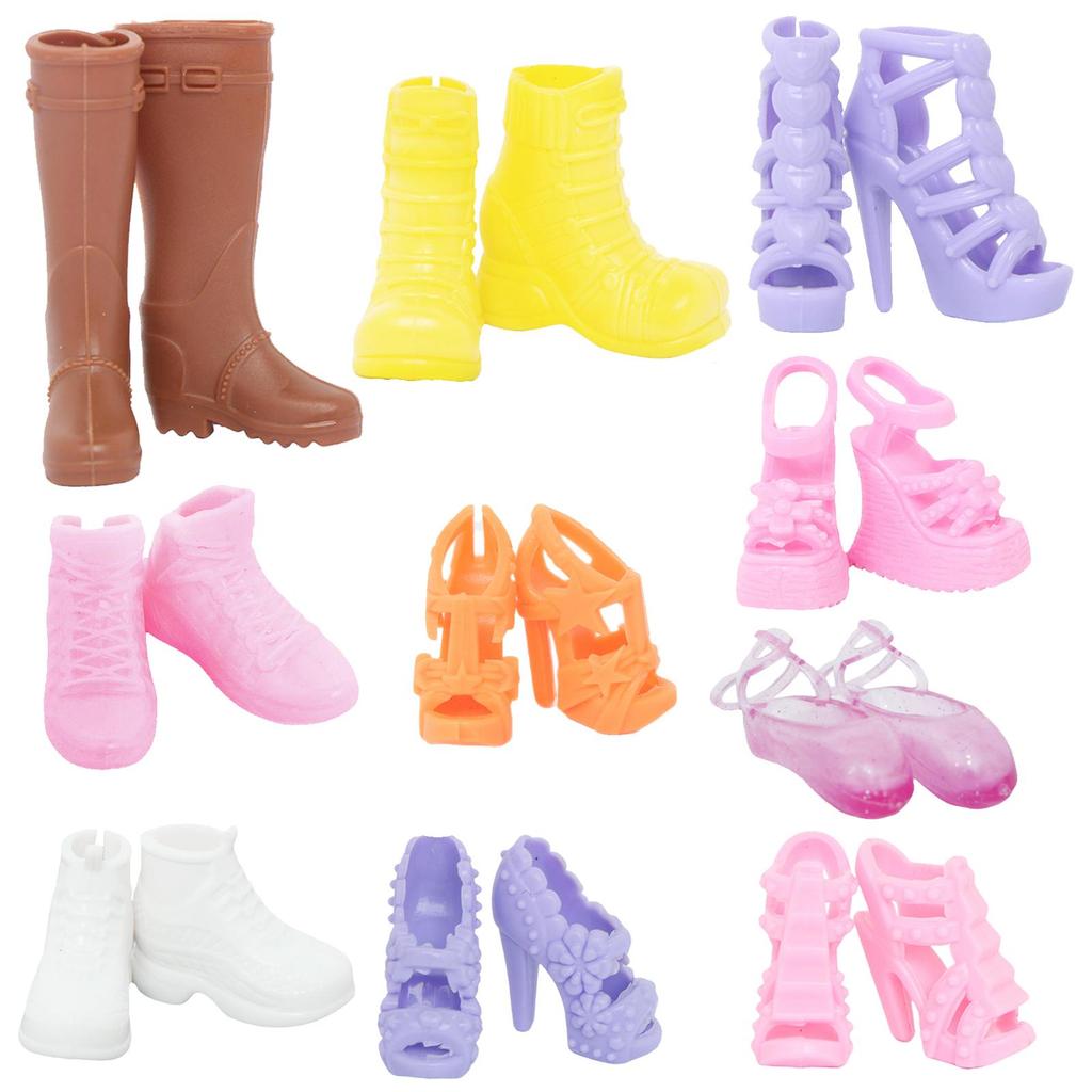 Mixed Style 10Pcs/Lot 11.5'' Girl Doll Shoes Daily Wear Sport Shoes High Heels Boots Sandals Colorful Accessories Kids Toy Gift