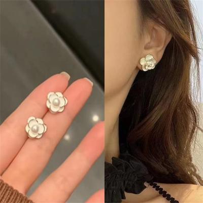 Mode Weiße Kamelie ohrstecker Ohrringe für frauen ohrringe Schmuck Mädchen Geschenk Brincos