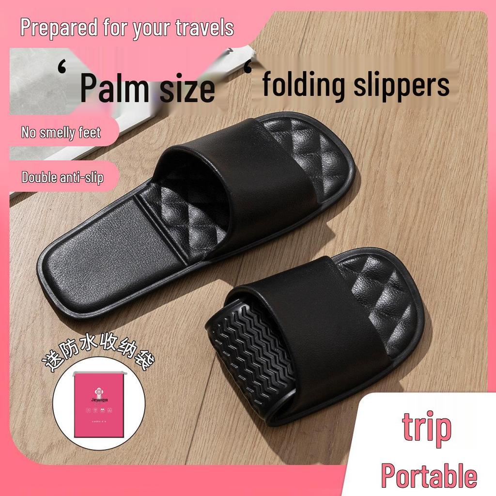 Jieliya Foldable Non-Slip Travel Slippers for Men & Women