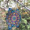12 Inch Foldable Rotating Wind Chime 3D Color Wind Chime Mandala Wall Hanging Decor Outdoor Garden Pendant Creative Gift for Kid