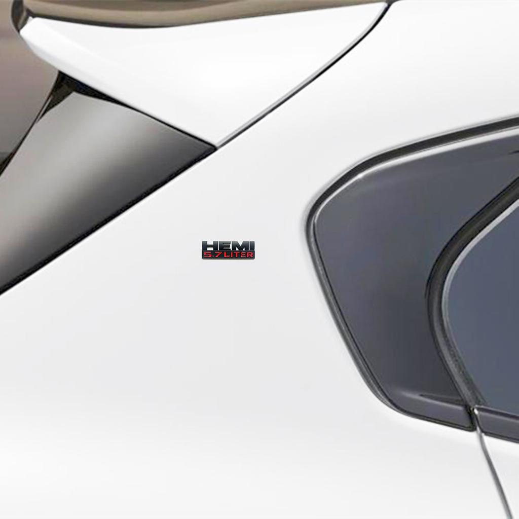 Metal HEMI 5.7 LITER Stickers Are Suitable for Car Trunk Rear Side Body Decorative Decal Accessories