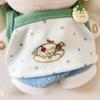Melon costume (kigurumi cap, top & pants set) for 10cm plushies. Kigurumi accessory for idolfan activities, dollmascot, K-pop dollcostume. [Used]