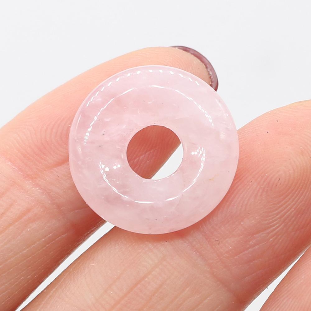 5Pcs Round Natural Stone Big Hole Beads Healing Crystal Gemstone Loose Beads for Jewelry Making DIY Necklaces Accessories 18x18mm