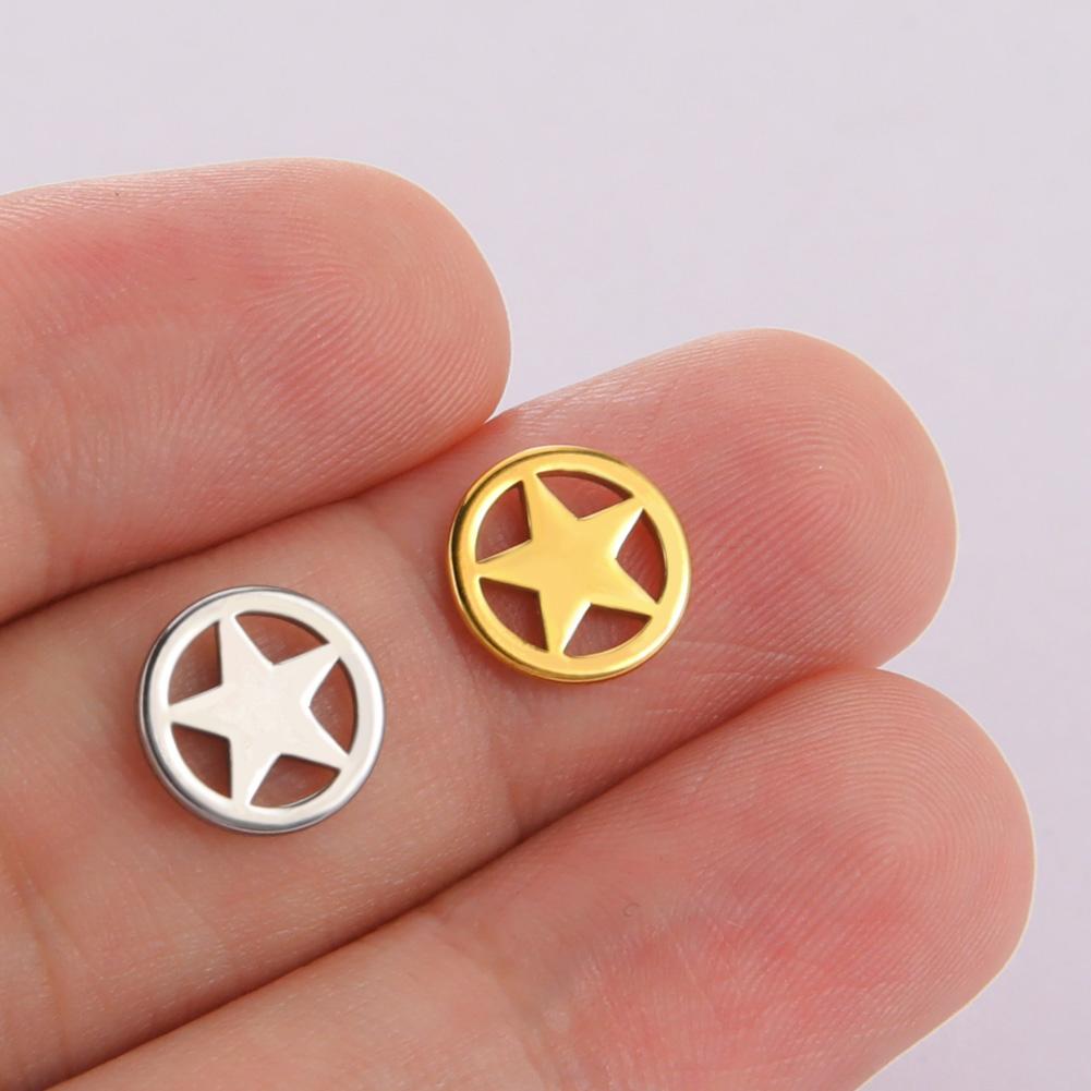 Teamer 5pcs Stainless Steel Charms for Jewelry Making DIY Accessories Sun Star Heart Moon Pendant for Bracelet Necklace Earrings
