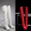 Červené kozačky nad koleno dámské platforma jehlové vysoké podpatky sexy kozačky nad koleno dámské černé lakované bílé dlouhé vysoké fetiš boty