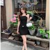 Sexy Spice Girl Wind Slant Shoulder Single Shoulder Suspender Dress Women's Summer New Slim and Skinny Buttocks Short Skirt Women's Clothing