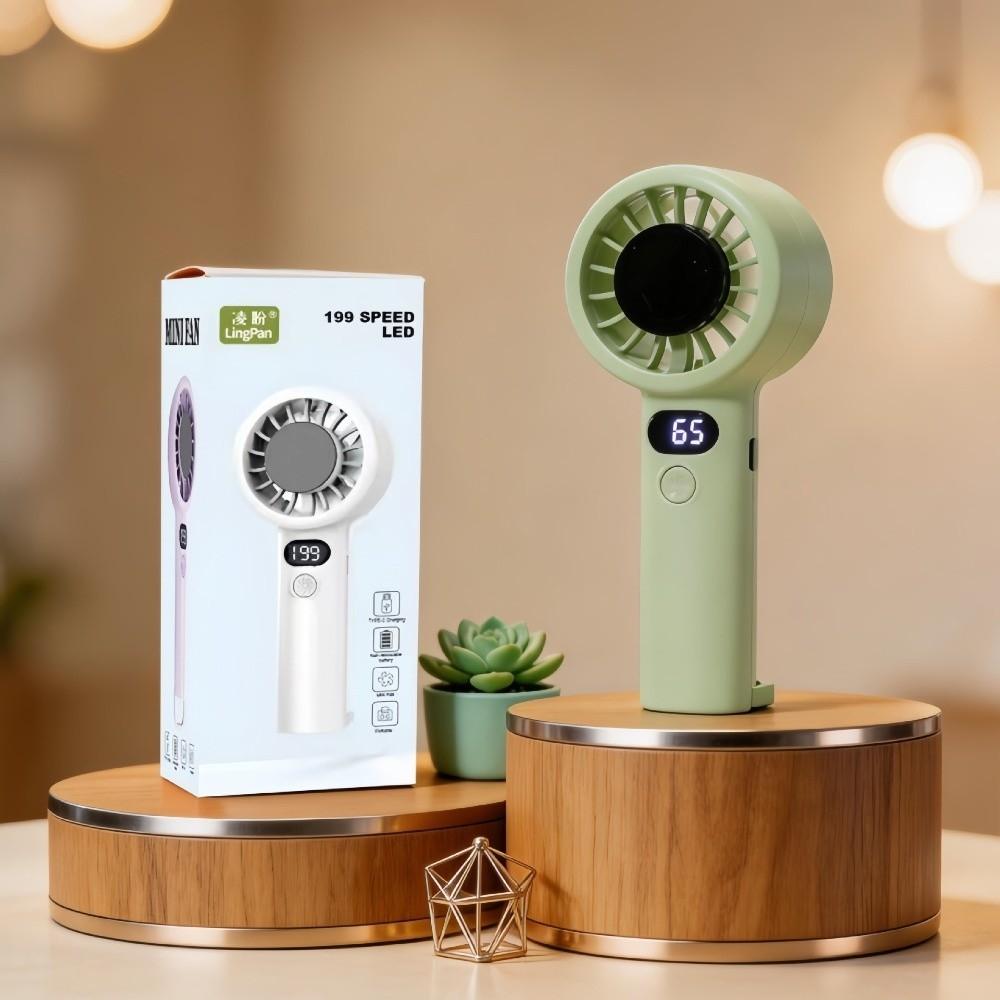 USB Rechargeable Portable Handheld Fan with LED Display Highspeed Cooling Fan  Summer Use