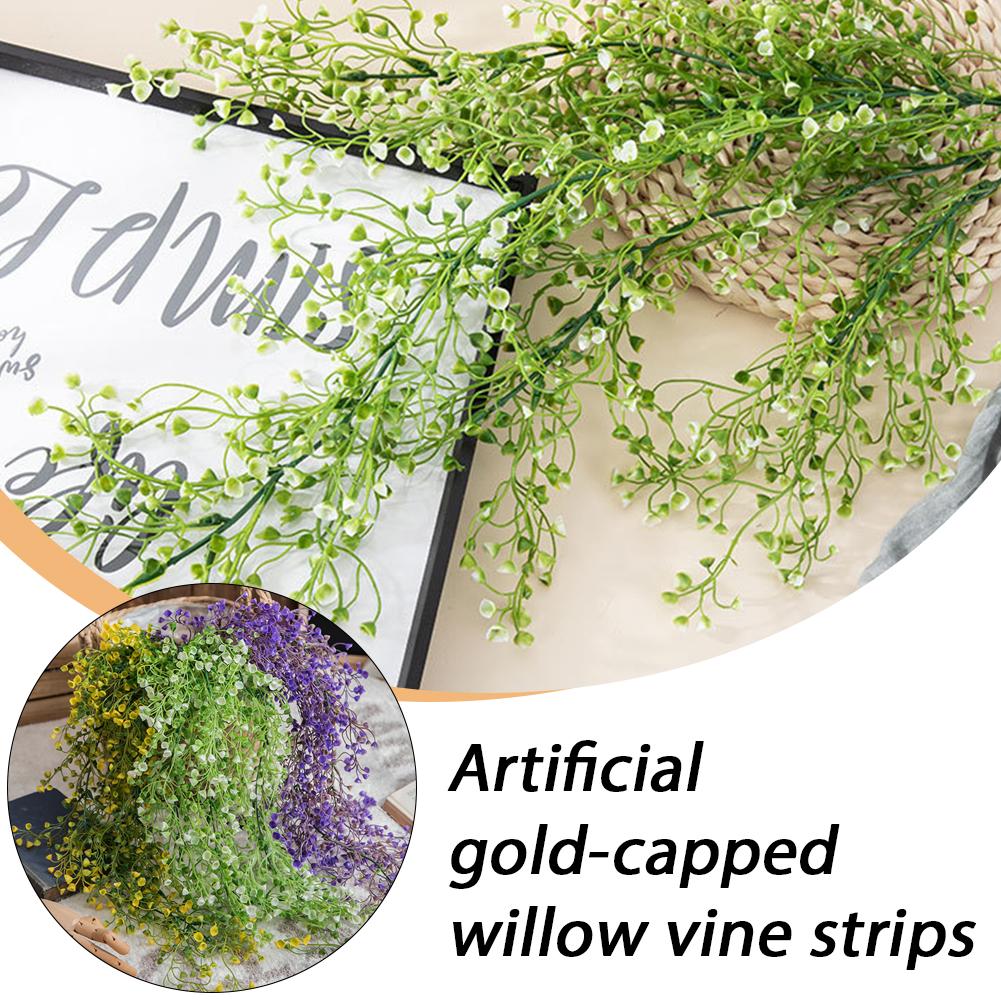 80cm Artificial Admiralty Willow Wall Hanging Plant Fake Willow Vine Garland Greenery Rattan For Home Garden Balcony Decora K3Q3