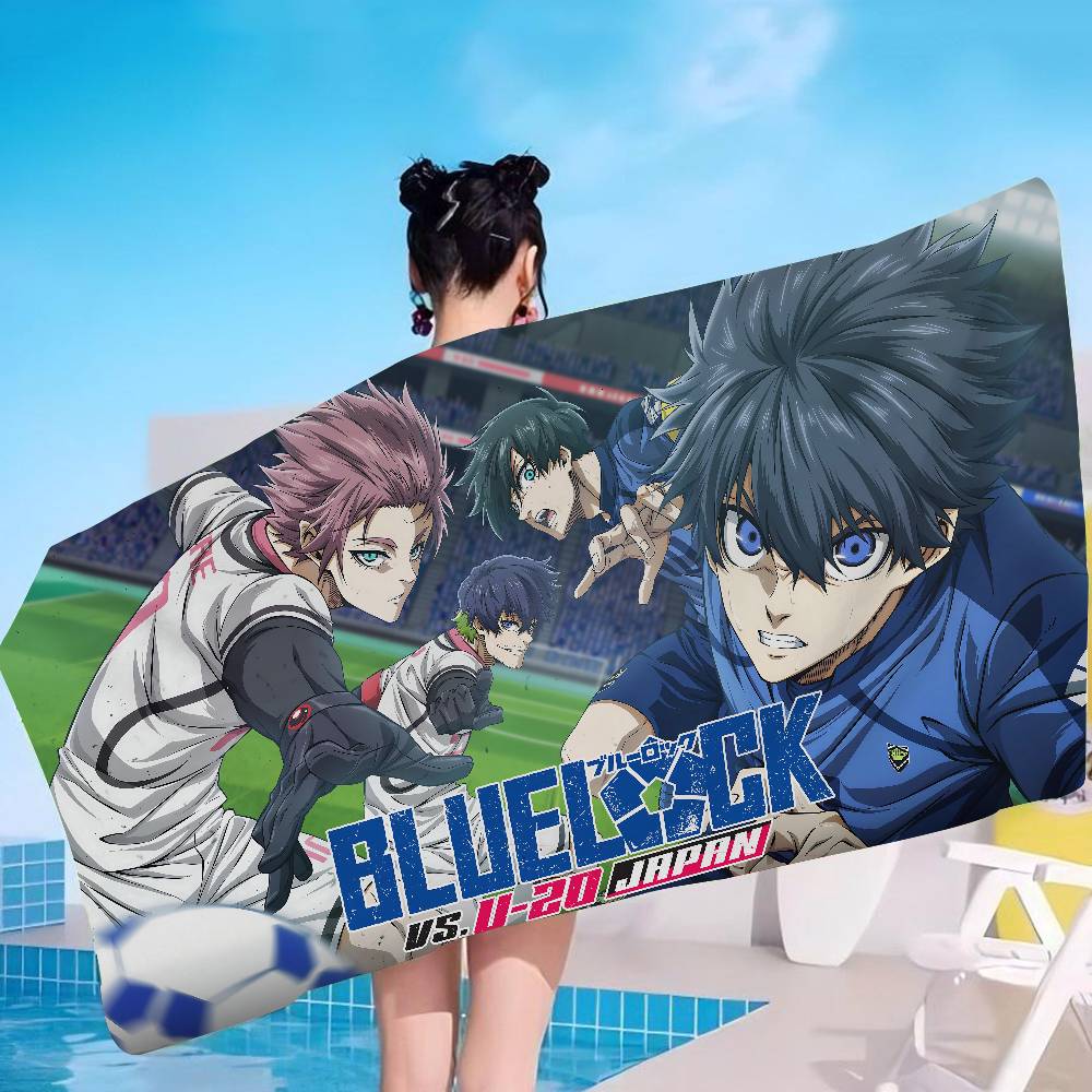 Japan Cartoon Anime B-Blue L-Lock Big Microfiber Beach Towels Quick Dry Sand Beach Towels Pool Towel for Travel Swim Pool Yoga