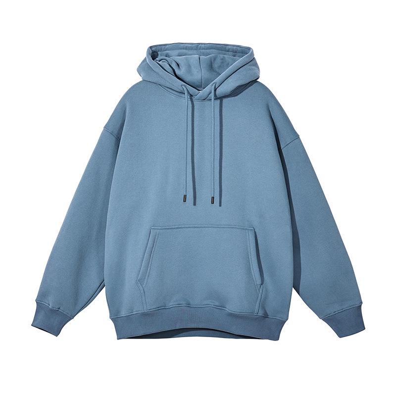 Unisex Heavyweight Hoodie: Solid Color American Street Style for Autumn/Winter
