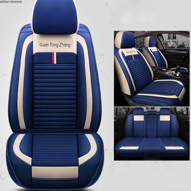 

Льняной чехол для автомобильного сиденья премиум-класса, комплект передних и задних дышащих льняных подушек для сидений, универсальный автомобильный защитный чехол для 5 пассажиров, авто