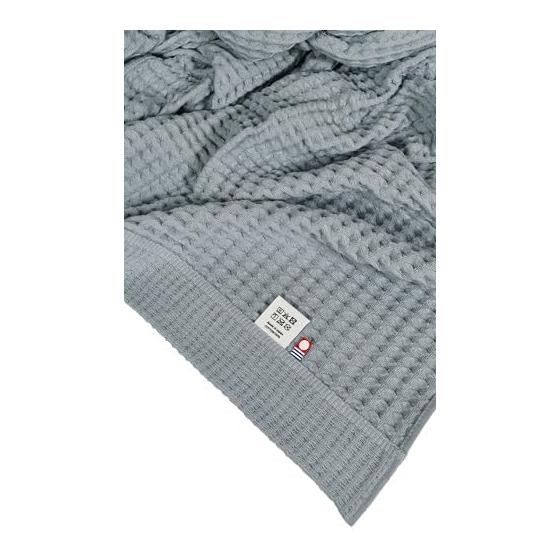 hogu Imabari Towel Вафельное одеяло Односпальное Синее 140 x 190 см 100% Хлопок Сделано в Японии Легкое