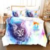 3D Cute Cat Print Bedding Set Lovely Animal Duvet Cover Microfiber Pet Quilt Cover With Pillowcases Twin Full For Kid Teen Girls