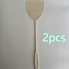 Long Grip Striped Fly Swatter Wear-resistant Plastic Household Insect Swatting Accessory 2 Pack