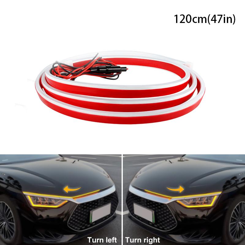 120cm 12V Flexible LED Strip – Waterproof Blue Daytime Running Light For Car Hood