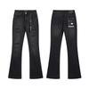 Mens Straight Fit Distressed Patchwork Denim Jeans Vintage Streetwear Style High Waist Ripped Cotton