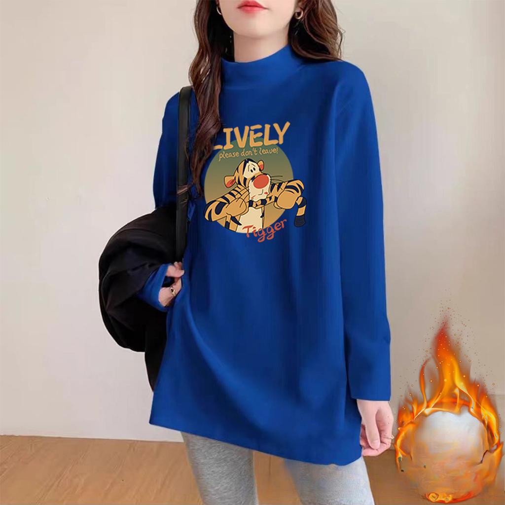 Autumn and Winter New Turtleneck Medium and Long Bottoming Shirt Women's Loose Warm Versatile Top