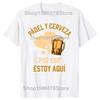 Padel And Beer That's Why I'm Here T-shirt Funny Beer Padel Tennis Fans Vintage T-shirts Casual Summer Cotton Men Clothing