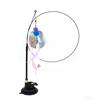 Plastic Sucker Wire Cat Teaser Stick With Suction Cup Cat Playing Teaser Wand Toy  Relieve Boredom