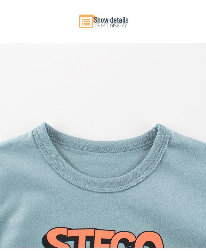 27Kids Korean Style Cartoon Dinosaur Long Sleeve T-Shirt for Boys - Children's Base Layer Baby Clothes
