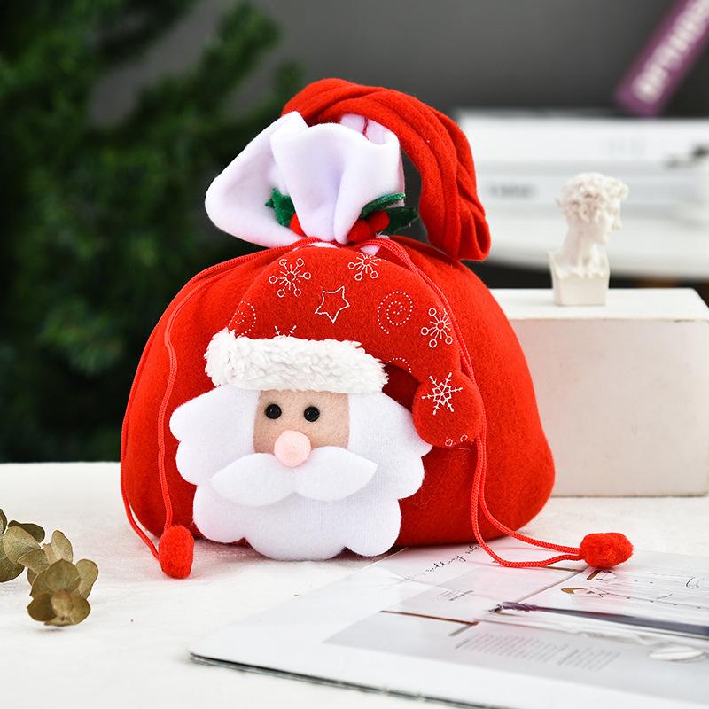 Creative Christmas Gift Bag 2020 Three-Dimensional Doll Candy Tote Bag, Classic Snowman Handmade Bundle Bag