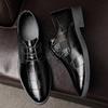 Vielseitige Schuhe Arbeit Karomuster spitz Herren Lederschuhe Schnürer Herren Business Casual Lederschuhe Britischer Stil Herrenschuhe
