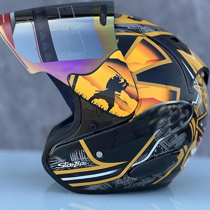 Summer Season Women and Men Helmet Half Helmet Motorcycle Capacete Safety Helmet Golden Bodyguard Helmet Casque ECE Approved