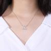 AIKS Alphabet Necklace, Sterling Silver 925, Zirconia Pendant, Sparkling Diamond, Pure Silver Necklace, Initial, Valentine's Day, Birthday, Popular