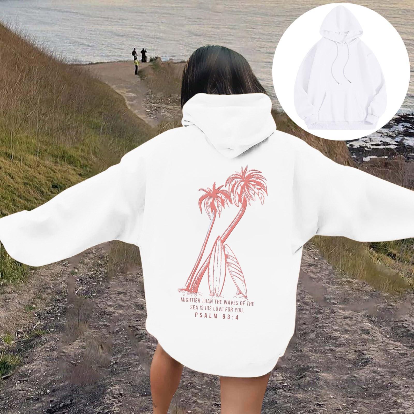 

Женская модная толстовка с длинным рукавом, принтом букв, капюшоном, завязками, большим карманом, толстовка сверху XL белый